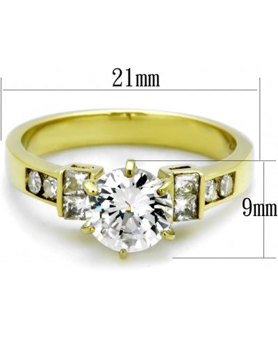 Women's Stainless Steel 316 1.25 Carat Zirconia Gold Plated Engagement Ring $21.24 Engagement Rings