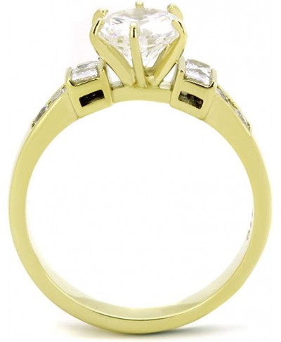 Women's Stainless Steel 316 1.25 Carat Zirconia Gold Plated Engagement Ring $21.24 Engagement Rings