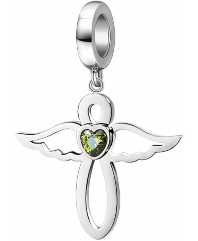 Jan-Dec Birthstone Charm Cubic Zirconia Infinity with Cute Angel Wing Bead Charms for Bracelets $9.26 Charms & Charm Bracelets