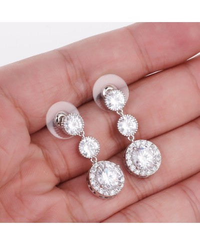 Gorgeous Round Halo CZ Wedding Jewelry Sets For Brides Earrings and Necklace $28.49 Jewelry Sets