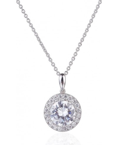 Gorgeous Round Halo CZ Wedding Jewelry Sets For Brides Earrings and Necklace $28.49 Jewelry Sets