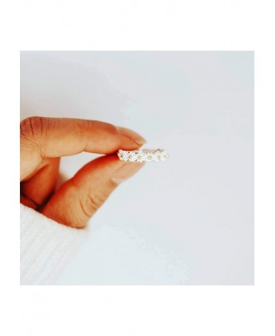 I Think About You Every Daisy Ring Tiny Dainty Simple Flower Ring 925 Sterling Silver Rings Stacking Rings for Women Casual R...