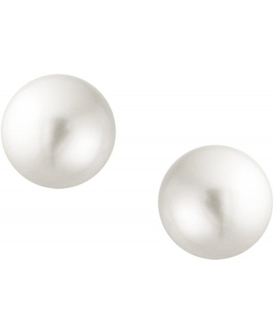 Large Fashion Simple Simulated Pearl Stud Ball Earrings For Women For Teen Sterling Silver Grey White Pink Yellow 10MM $15.38...