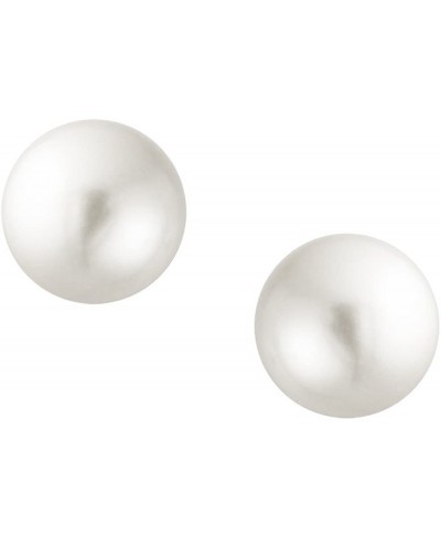 Large Fashion Simple Simulated Pearl Stud Ball Earrings For Women For Teen Sterling Silver Grey White Pink Yellow 10MM $15.38...