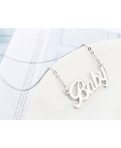 Fashion White Chain Letter Pendant Choker Necklace $10.81 Pendant Necklaces