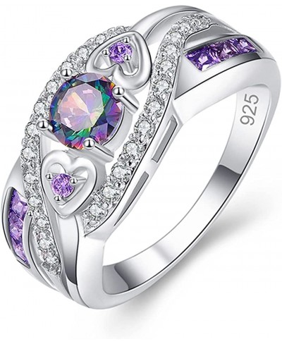 925 Sterling Silver Created Amethyst Filled Filigree Art Deco Statement Ring $6.31 Wedding Bands