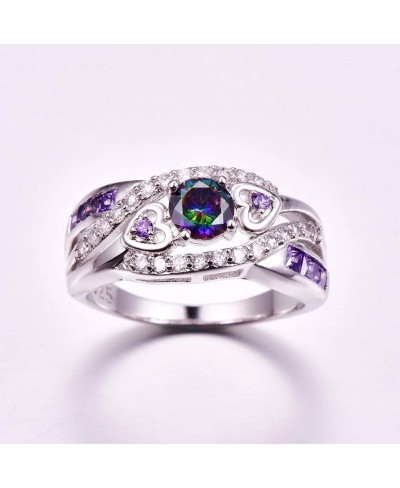 925 Sterling Silver Created Amethyst Filled Filigree Art Deco Statement Ring $6.31 Wedding Bands