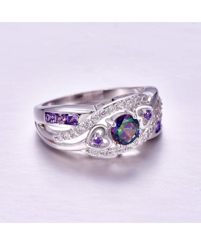 925 Sterling Silver Created Amethyst Filled Filigree Art Deco Statement Ring $6.31 Wedding Bands