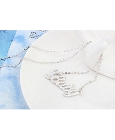 Fashion White Chain Letter Pendant Choker Necklace $10.81 Pendant Necklaces