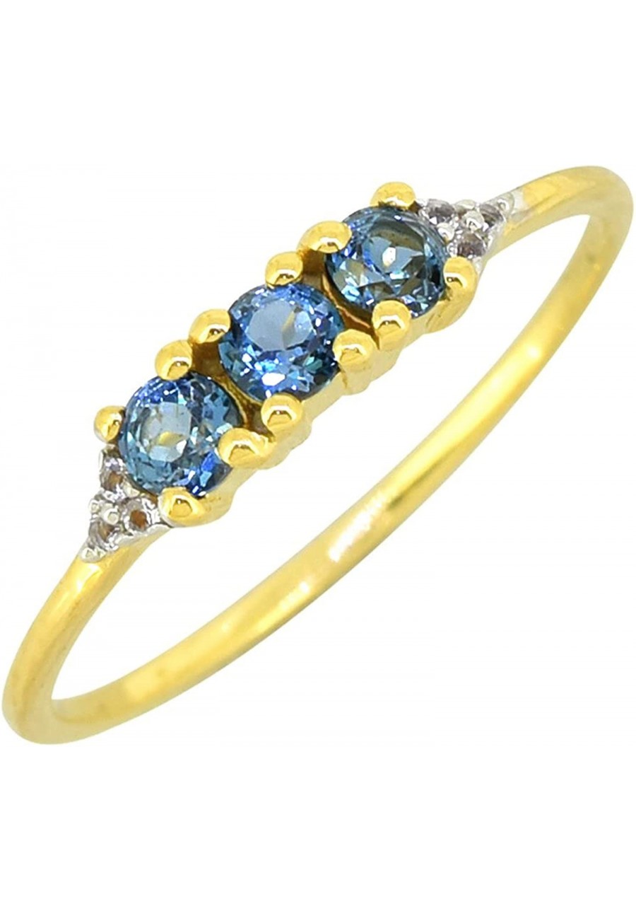 London Blue Topaz 18kt Gold Plated Over 925 Sterling Silver Eternity Band Ring $30.45 Bands
