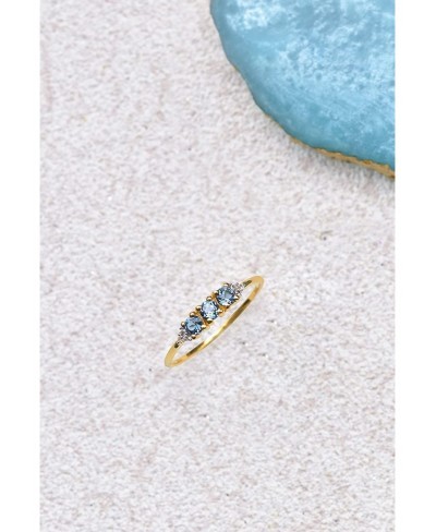 London Blue Topaz 18kt Gold Plated Over 925 Sterling Silver Eternity Band Ring $30.45 Bands