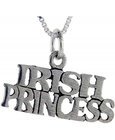 Sterling Silver Irish Princess Word Pendant 1 inch Wide $29.81 Pendants & Coins