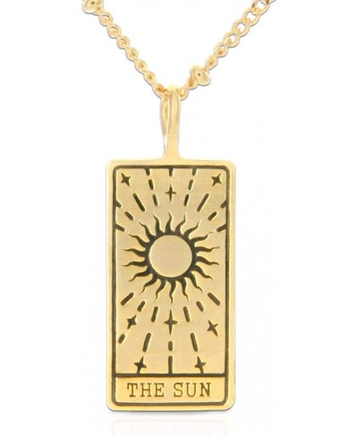 Tarot Card Necklace for Women Moon Star Sun Wisdom 21 inches $15.04 Pendant Necklaces