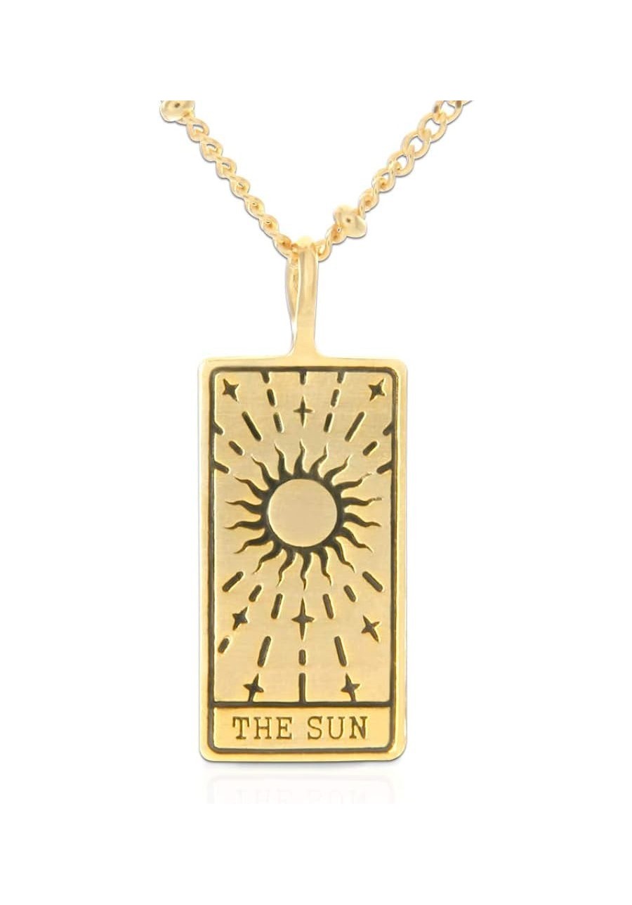 Tarot Card Necklace for Women Moon Star Sun Wisdom 21 inches $15.04 Pendant Necklaces