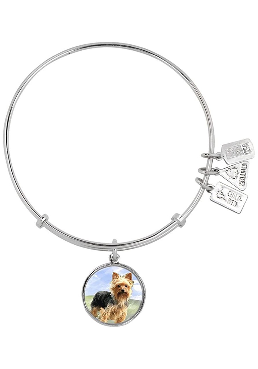 Yorkshire Terrier Silver Finish Charm Bangle $42.44 Bangle