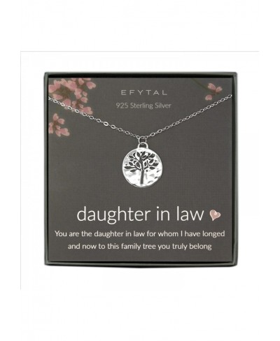 Daughter In Law Gifts for Women 925 Sterling Silver Tree of Life Necklace Gift for Bride from Mother In Law Bridal Gifts for ...