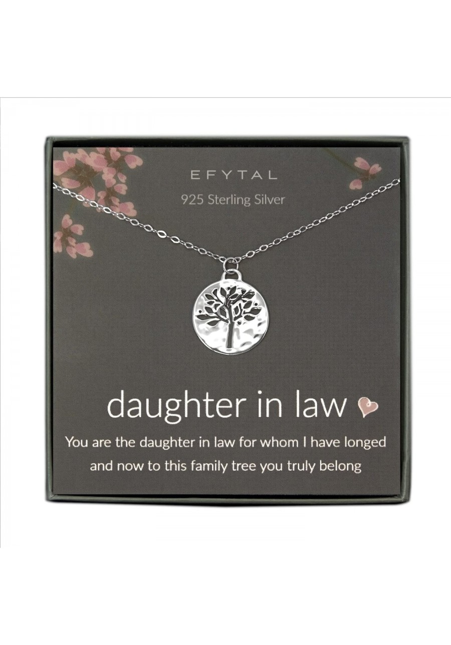 Daughter In Law Gifts for Women 925 Sterling Silver Tree of Life Necklace Gift for Bride from Mother In Law Bridal Gifts for ...