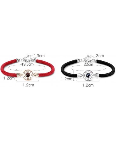 I Love You 100 Languages Bracelet Lucky Red Handmade Rope Bracelet Projection Stone Birthday Jewellery for Women Men $5.43 Link