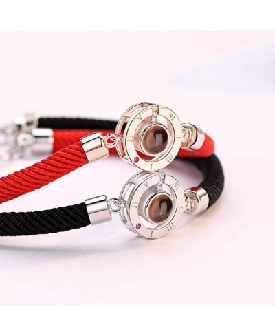 I Love You 100 Languages Bracelet Lucky Red Handmade Rope Bracelet Projection Stone Birthday Jewellery for Women Men $5.43 Link