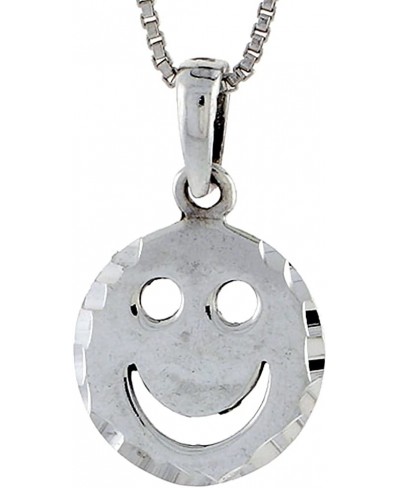 Sterling Silver Happy Face Pendant 1/2 inch Tall $23.35 Pendants & Coins