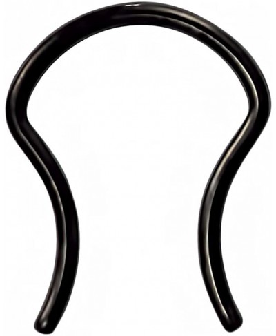 16g Surgical Steel IP Plated Black U-Shaped Flared Ends Septum Ring Retainer $10.64 Piercing Jewelry