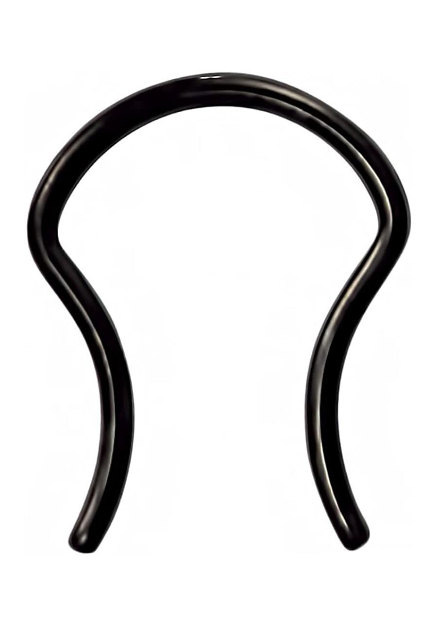 16g Surgical Steel IP Plated Black U-Shaped Flared Ends Septum Ring Retainer $10.64 Piercing Jewelry