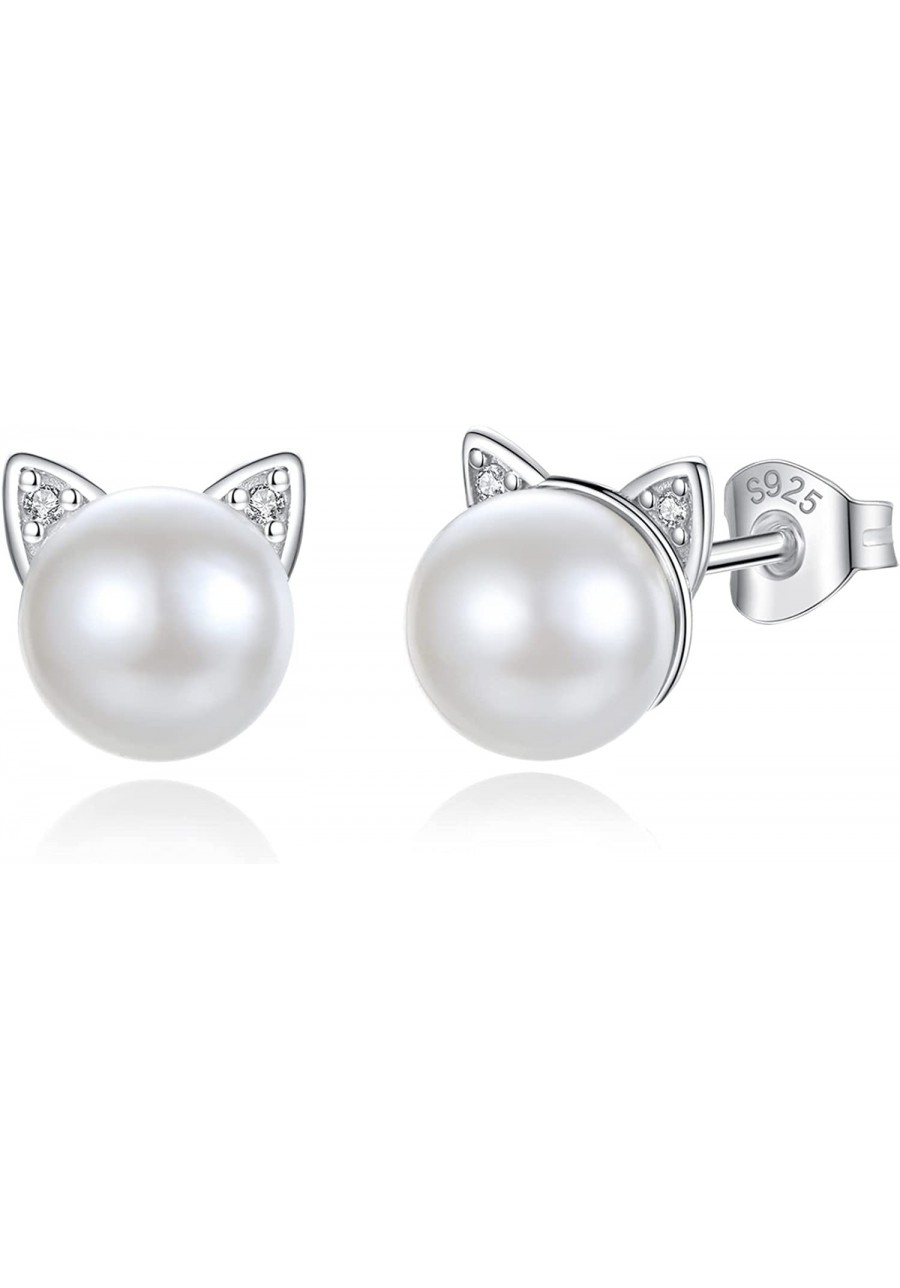 Cute Cat Stud Earrings for Women 925 Sterling Silver Dainty Kitten Animal Jewelry Gift for Teen Girls Girlfriends Daughter $1...