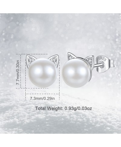 Cute Cat Stud Earrings for Women 925 Sterling Silver Dainty Kitten Animal Jewelry Gift for Teen Girls Girlfriends Daughter $1...