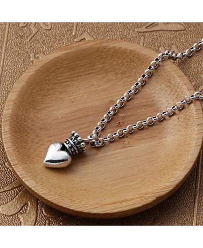 Men's Women's Solid 925 Sterling Silver Puffed Heart Crown Pendant Charm for Bracelet Necklace $29.07 Pendants & Coins