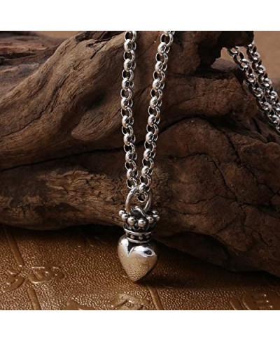 Men's Women's Solid 925 Sterling Silver Puffed Heart Crown Pendant Charm for Bracelet Necklace $29.07 Pendants & Coins