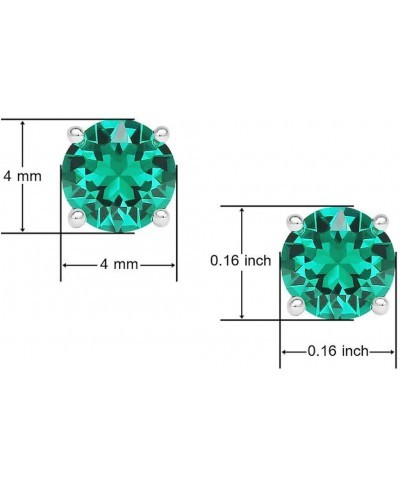 Sterling Silver 4mm Round Solitaire Stud Earrings Made with Swarovski Crystal $14.81 Stud