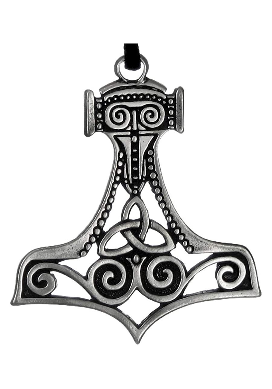 Pewter Large Thor's Hammer Celtic Knot Mjolnir Pendant $20.52 Pendants & Coins