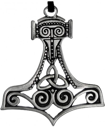 Pewter Large Thor's Hammer Celtic Knot Mjolnir Pendant $20.52 Pendants & Coins