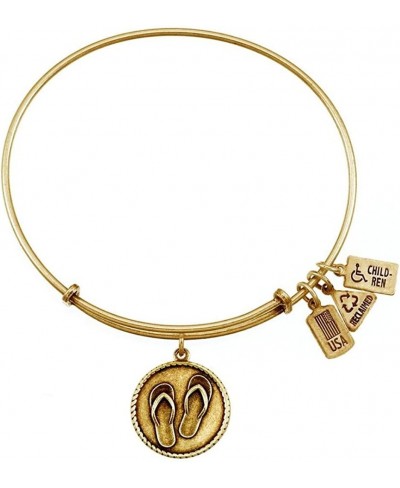Flip Flops Charm Bangle Bracelet (Antique Gold Finish) $27.01 Bangle