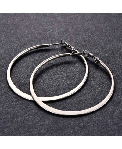 Stainless Steel Hoop Earrings Gold Plated Rose Gold Plated Silver Plated For Women (Silver) $8.75 Hoop