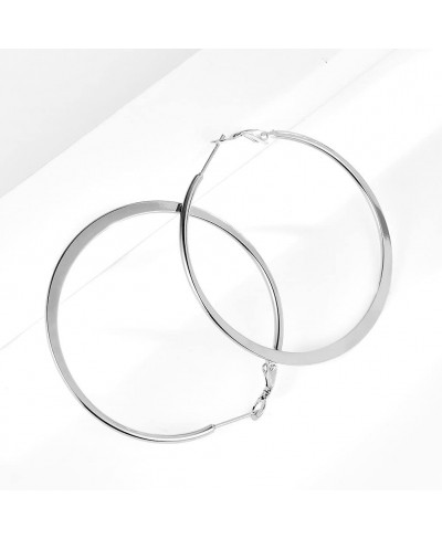 Stainless Steel Hoop Earrings Gold Plated Rose Gold Plated Silver Plated For Women (Silver) $8.75 Hoop