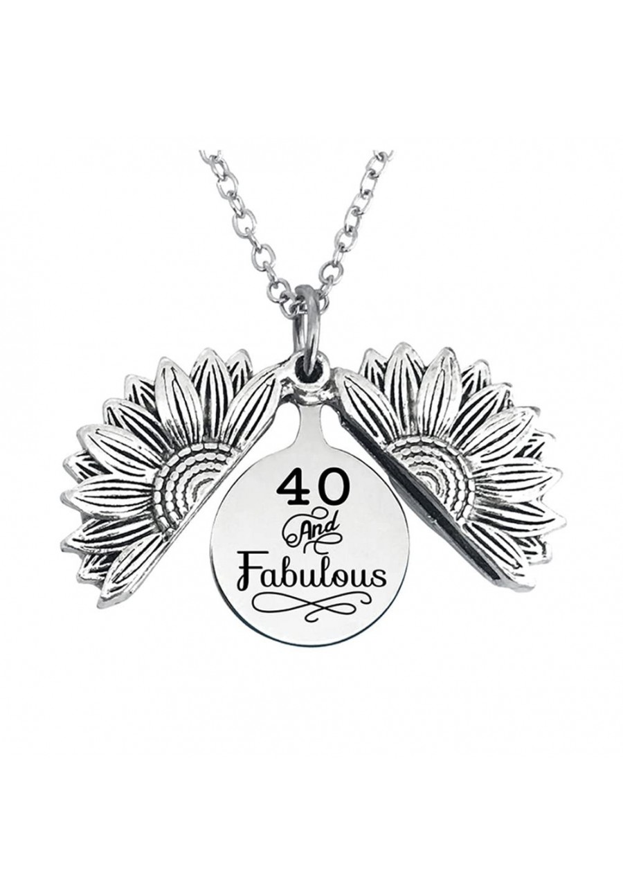 40th Birthday Gifts Sunflower Necklaces for Women 40 and Fabulous Pendant Neckelace for 40 Year Old Woman Birthday Gift for S...