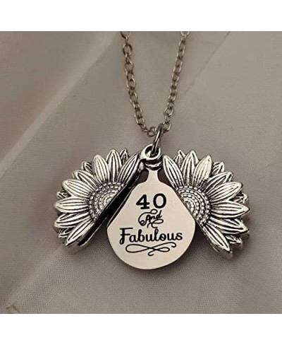 40th Birthday Gifts Sunflower Necklaces for Women 40 and Fabulous Pendant Neckelace for 40 Year Old Woman Birthday Gift for S...