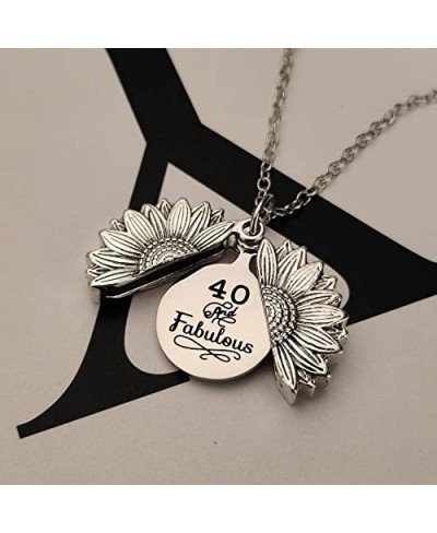 40th Birthday Gifts Sunflower Necklaces for Women 40 and Fabulous Pendant Neckelace for 40 Year Old Woman Birthday Gift for S...