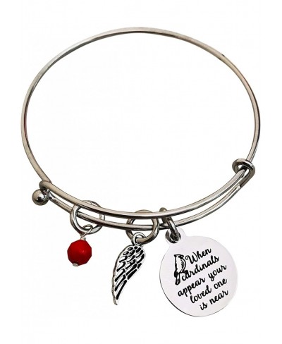 When Cardinals Appear Angels are Near Bracelet Cluster Bangle Stainless Steel with Pretty Charms Memorial Bracelet Loved One ...