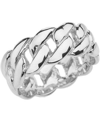 Sterling Silver Cuban Link 8 mm Engagement Band (Size 11.25) $30.17 Bands
