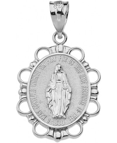 Fine 925 Sterling Silver Miraculous Medal Of Blessed Virgin Mary Pendant (Small) $18.98 Pendants & Coins