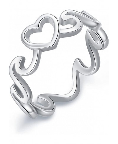 Wave Love Ring Sterling Silver Beach Ocean Rings for Women Teen Girls size7/8/9 $17.87 Toe Rings