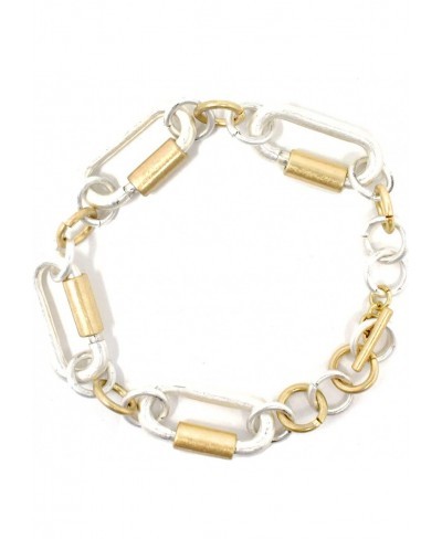 Gold Thick Chain Toggle Bracelet Carabiner Cuban Link Bracelet Disc Star Heart Charm Bracelet for Women Men $18.64 Link