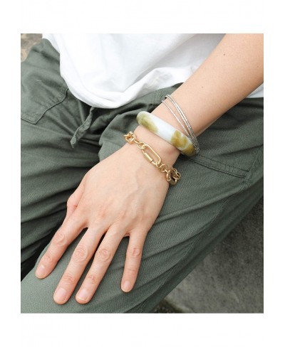 Gold Thick Chain Toggle Bracelet Carabiner Cuban Link Bracelet Disc Star Heart Charm Bracelet for Women Men $18.64 Link