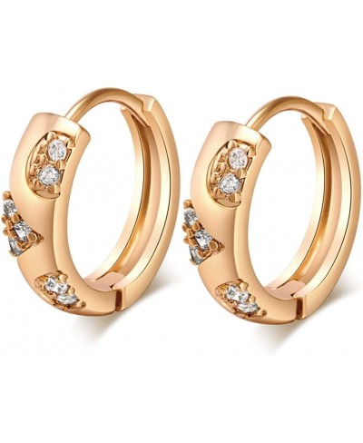 14k Yellow Gold Plated Polished CZ Hoop Earrings $12.35 Hoop