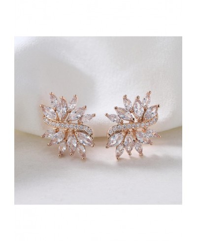 Marquise Wedding Birdal Earrings for Brides Bridesmaid Earrings Gifts Crystal Cluster Stud Earrings for Women Wedding Birdal ...