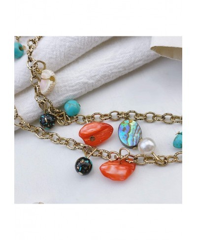 2 Layer Link Chain Crystal Acrylic Women Fashion Long 35" Necklace (NK-10564) $18.55 Collars