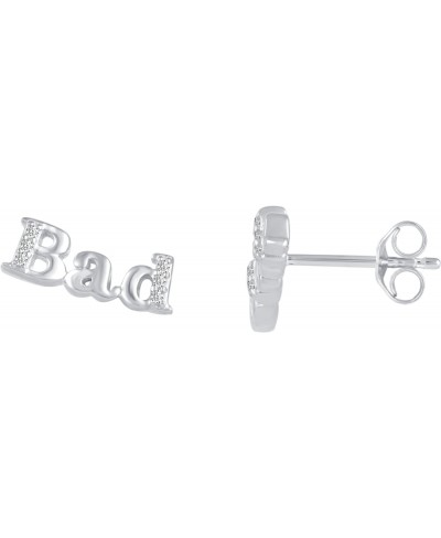 Bad B*tch Stud Earrings with 1/20 Ctw Natural Diamonds set in 925 Sterling Silver $23.68 Stud