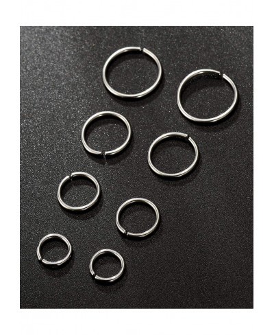 24Pcs 18G 20G 22G Stainless Steel Nose Ring Hoop Cartilage Earrings Septum Ear Traguse Lip Ring Body Piercing Jewelry 6-12mm ...